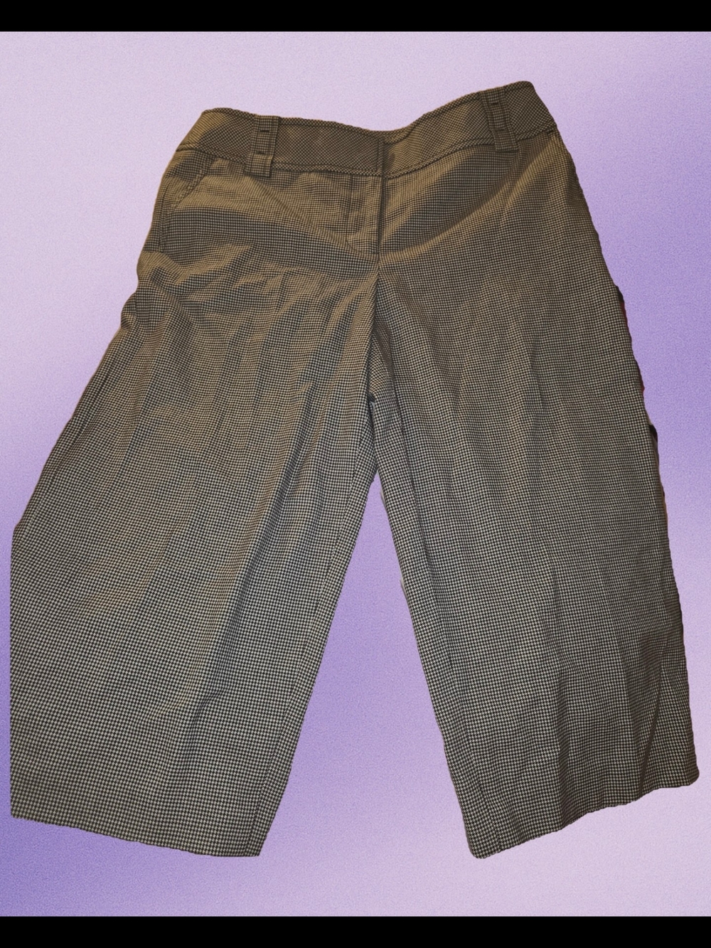 LOFT Women's Black & White Micro-Check Cropped Pants